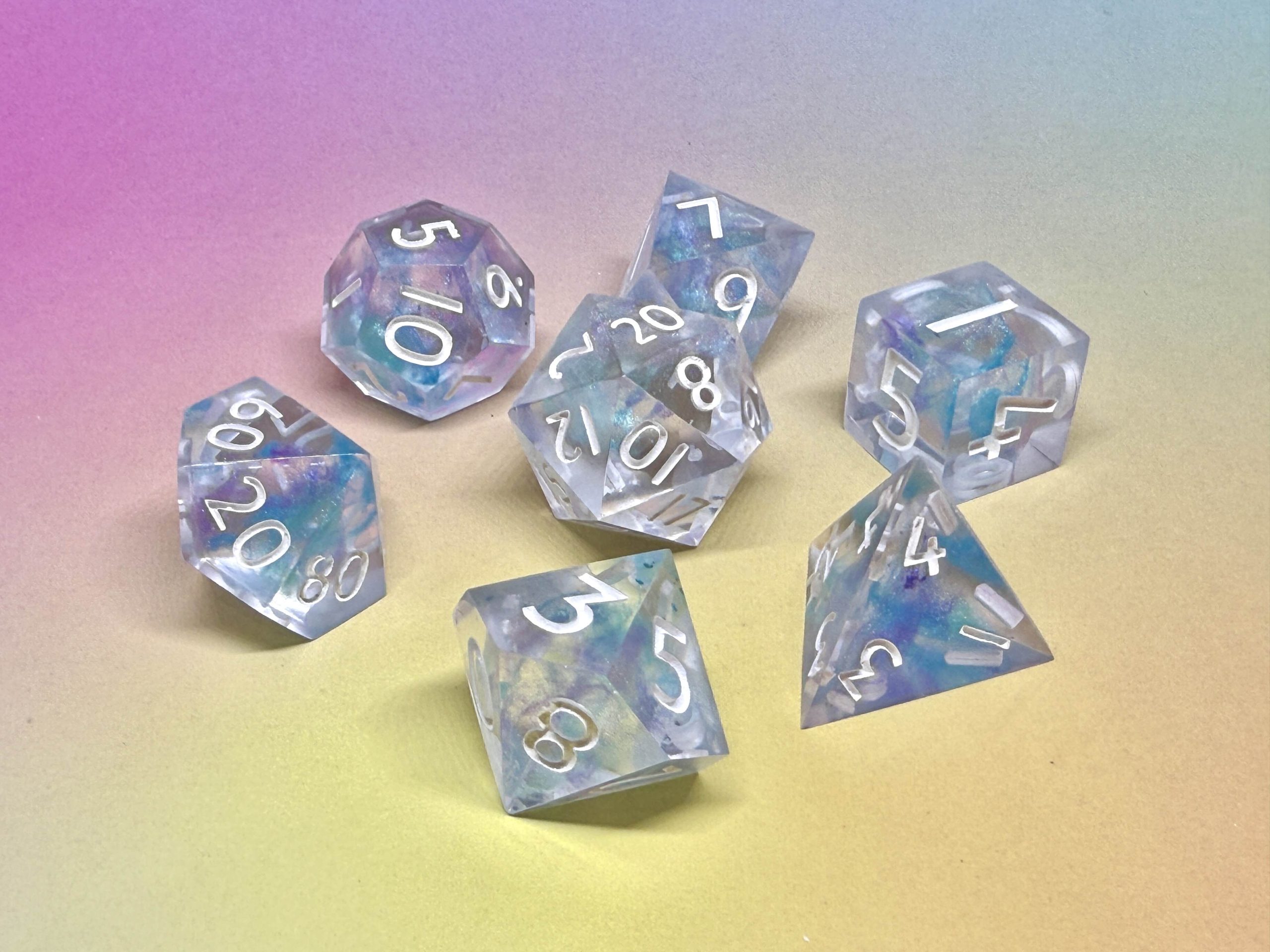 Handmade Dreamscape Pastel Resin Dice Set