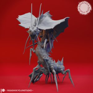 Remorhaz Miniature – A massive centipede-like creature rears up with insectoid mandibles, detailed claws, and segmented body, ready for TTRPG play.