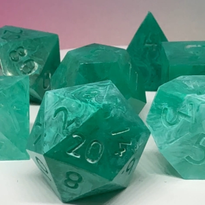 7-piece Handmade Resin Dice Set