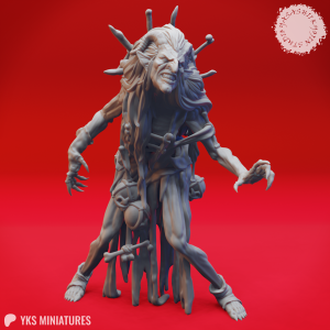 Night Hag fiend miniature with claws and bone trinkets by Yasashii Kyojin Studio for tabletop RPGs
