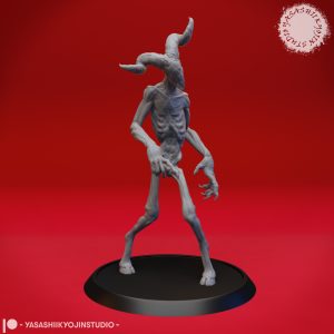 Nightwalker undead horror miniature by Yasashii Kyojin Studio with skeletal body and twisted horns