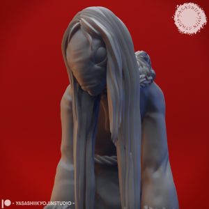 Qalupalik folklore monster miniature designed by Yasashii Kyojin Studio for tabletop RPGs