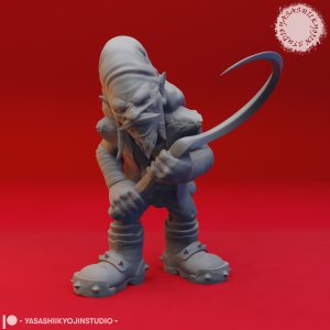 Redcap fey monster miniature designed by Yasashii Kyojin Studio for tabletop RPGs
